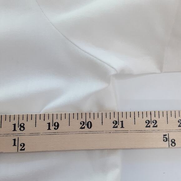 Vintage 80s Lace Collar Sailor White Button Up Shirt Shoulder Pads Edwardian - Picture 9 of 11